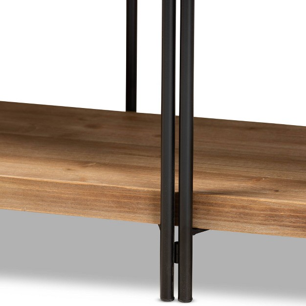 Tarah Wood Console Table Brown black Baxton Studio