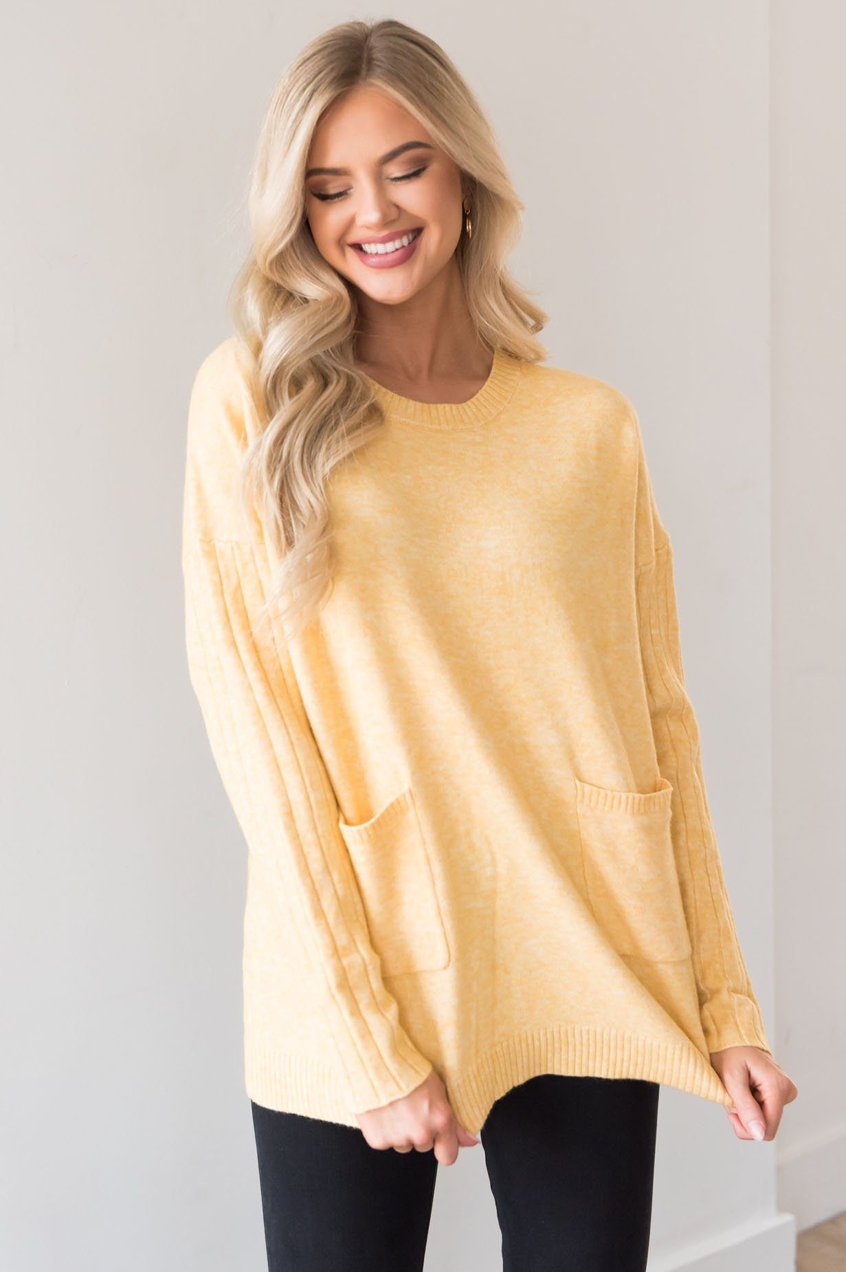 Sunshine Keep Shining Modest Sweater