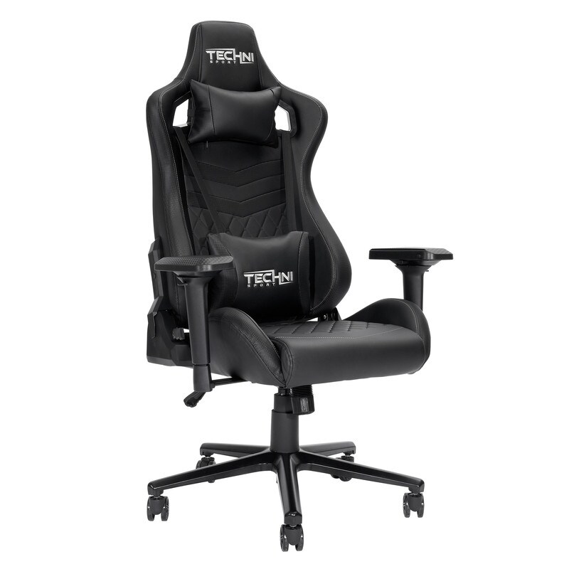 Ergonomic High Back Racer Style PC Gaming Chair  Adjustable Soft Lumbar and Neck Pillows included