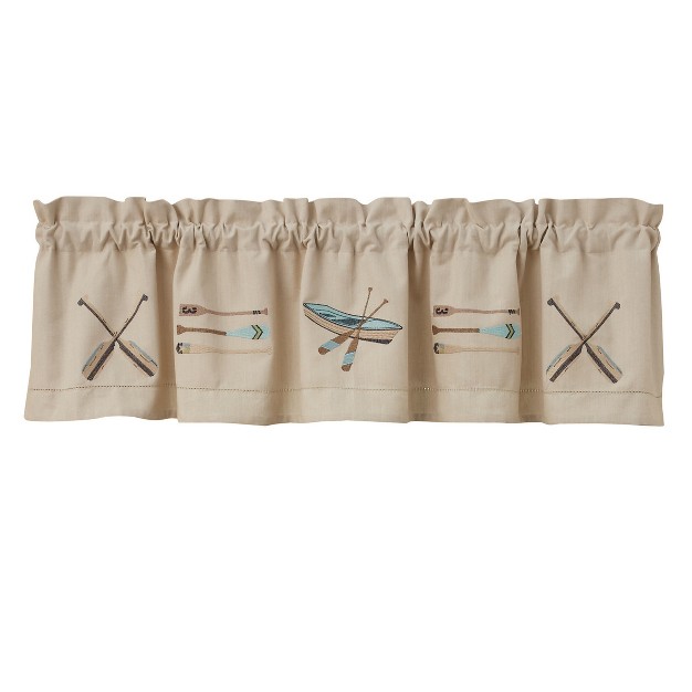 Park Designs Beige Embroiderd Paddles Lined Valance 14x60