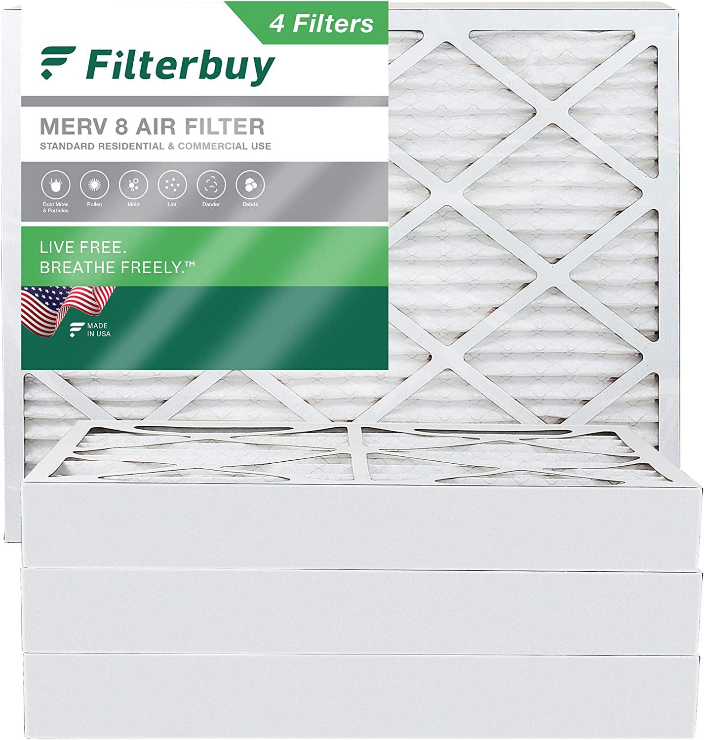 Filterbuy 20x24x4 MERV 8 Pleated HVAC AC Furnace Air Filters (4Pack)  Crowdfused