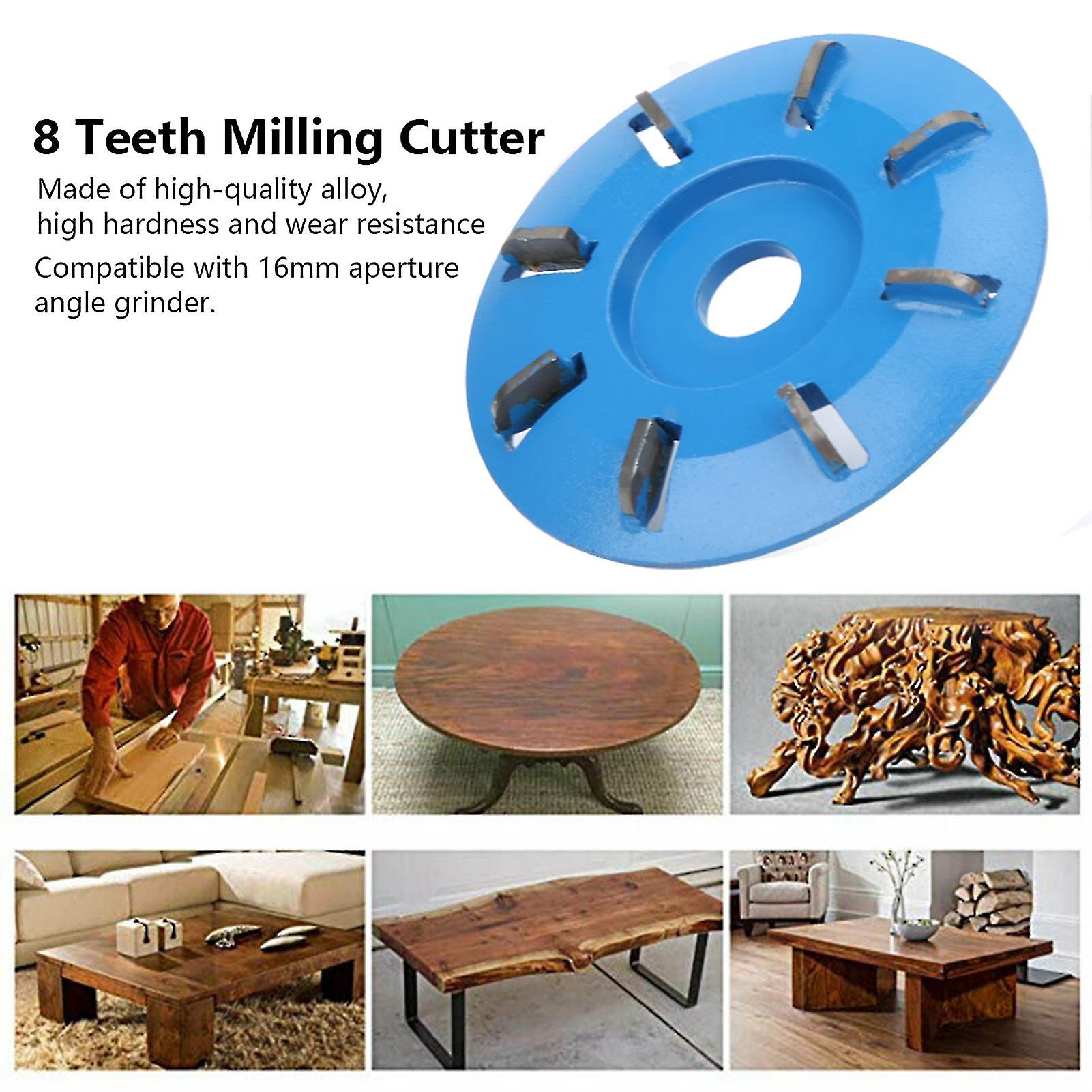 8 Teeth Milling Cutter WoodCarving Grinding Disc for Woodworking Cutting Accessories