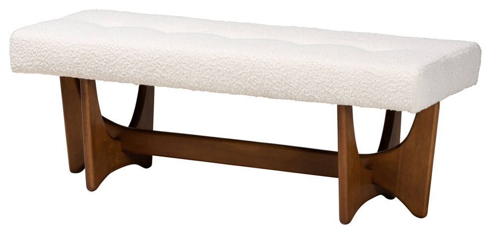 Dahlia Cream Boucle Fabric Collection   Transitional   Upholstered Benches   by Baxton Studio  Houzz