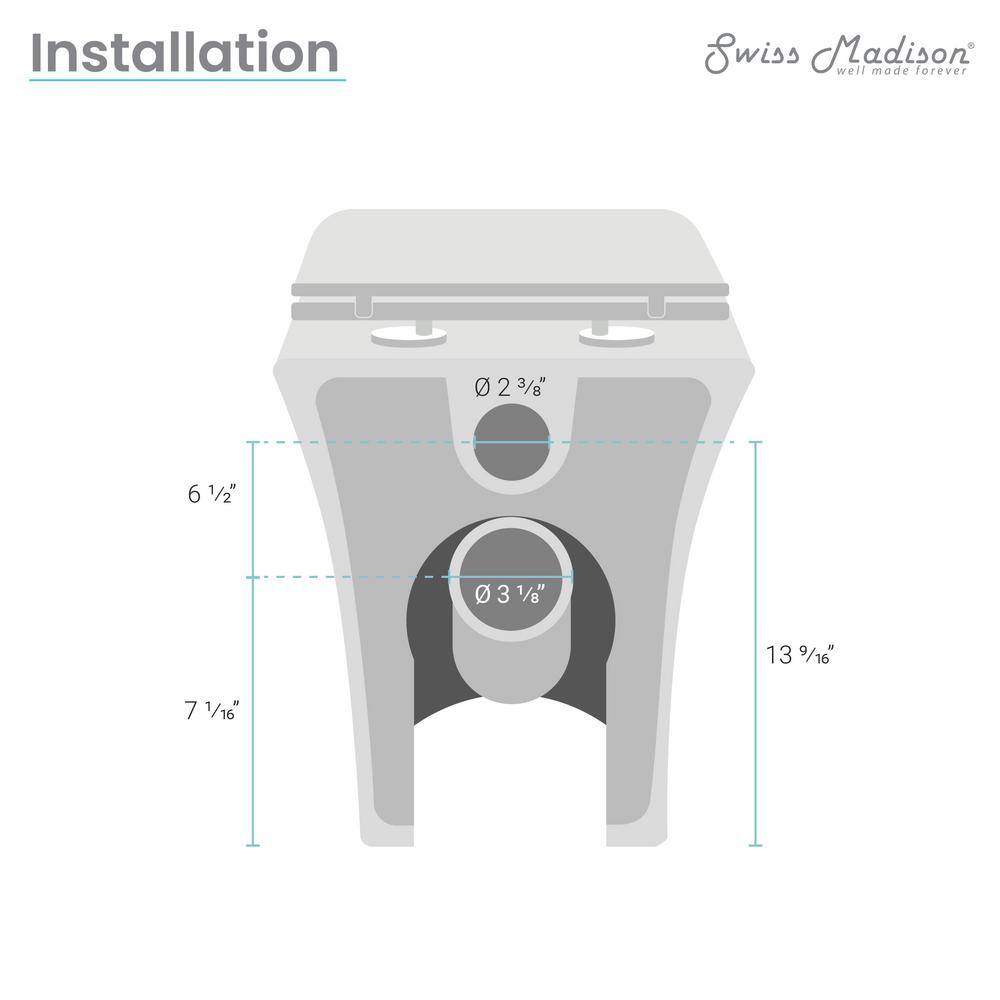 Swiss Madison Carre Back-To-Wall Square Toilet Bowl SM-WT530