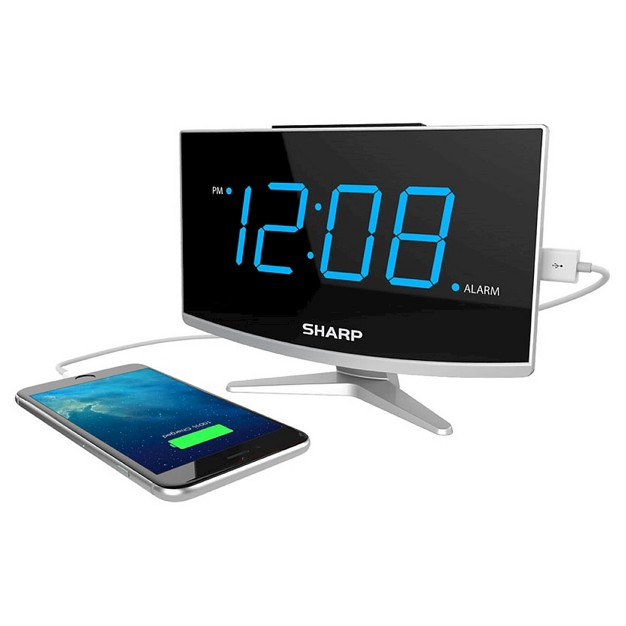 Jumbo Led Curved Display Alarm Clock Sharp