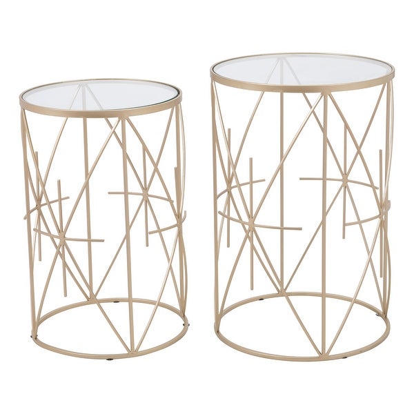 Blue Brook of 2 Hadrian Side Tables Gold