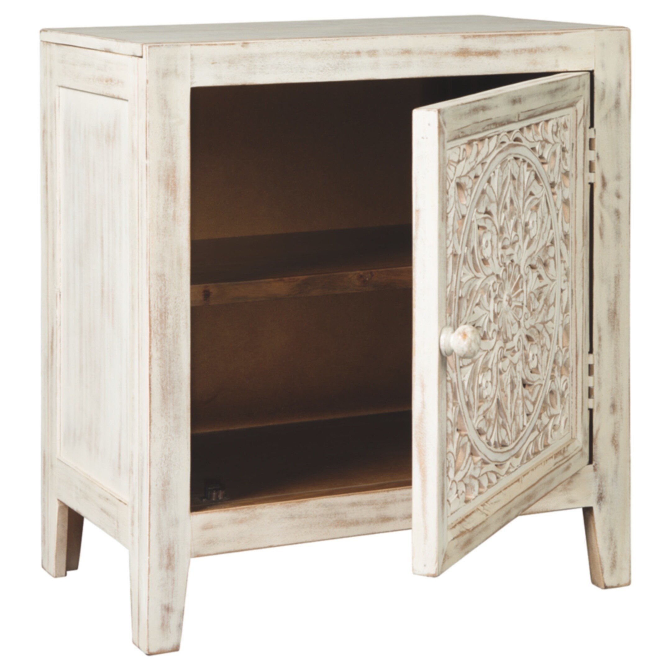 Fossil Ridge Antique White Vintage Accent Cabinet