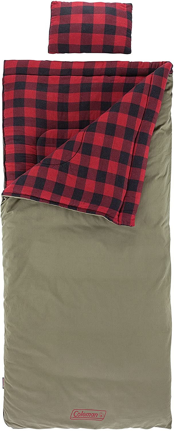 Coleman Big Game Big and Tall -5 Degree Sleeping Bag, Plaid Red