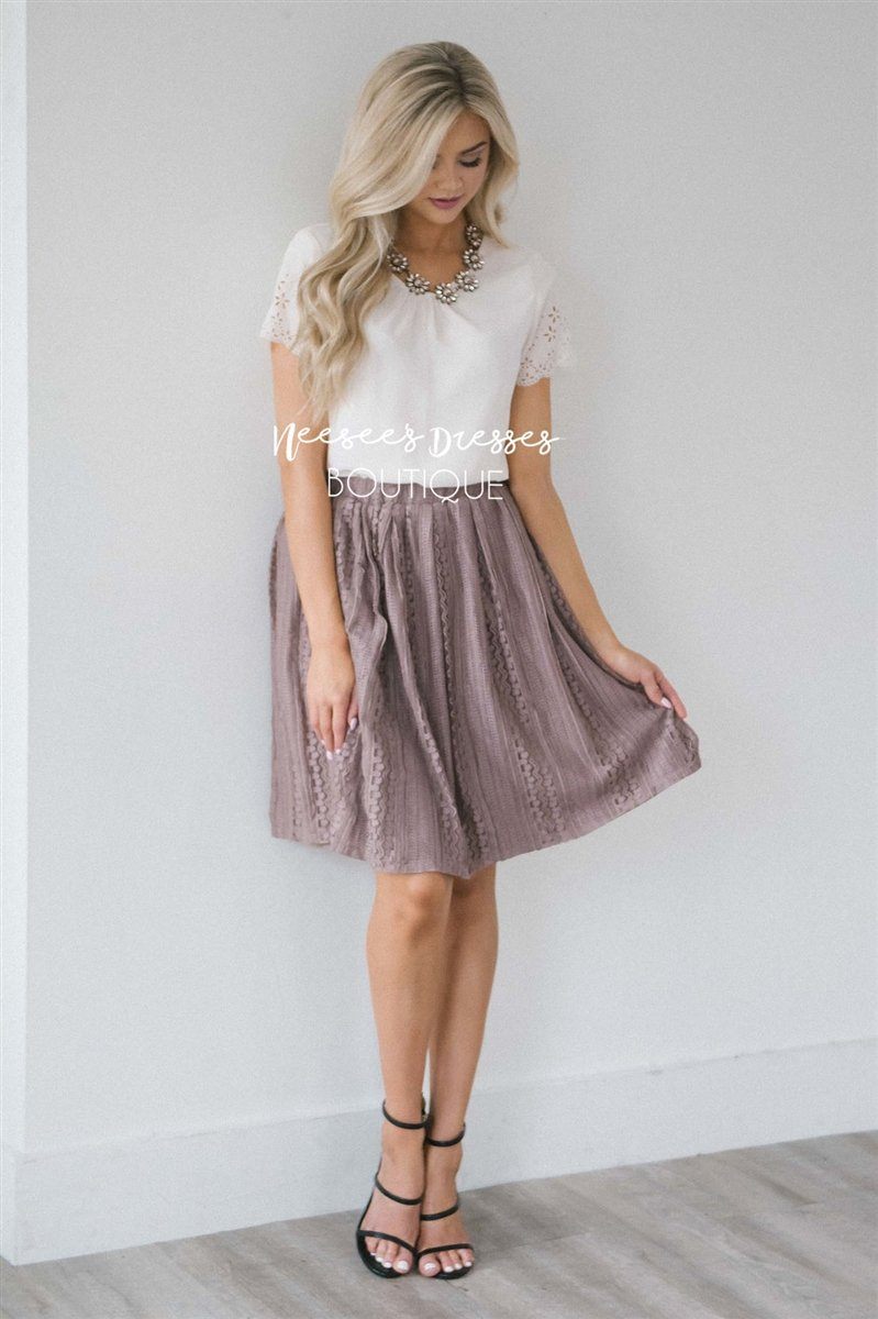 Pretty Dusty Mauve Lace Skirt