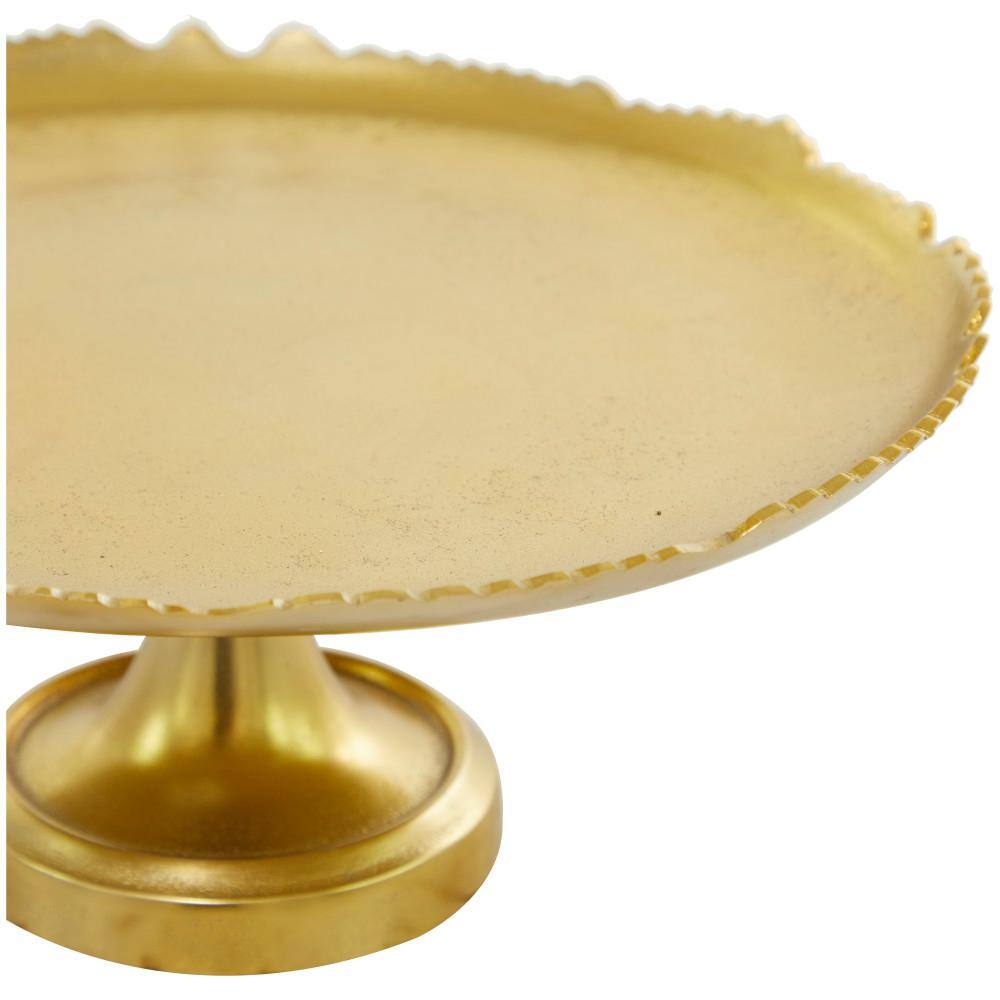 CosmoLiving by Cosmopolitan Gold Decorative Cake Stand with Pedestal Base 043261