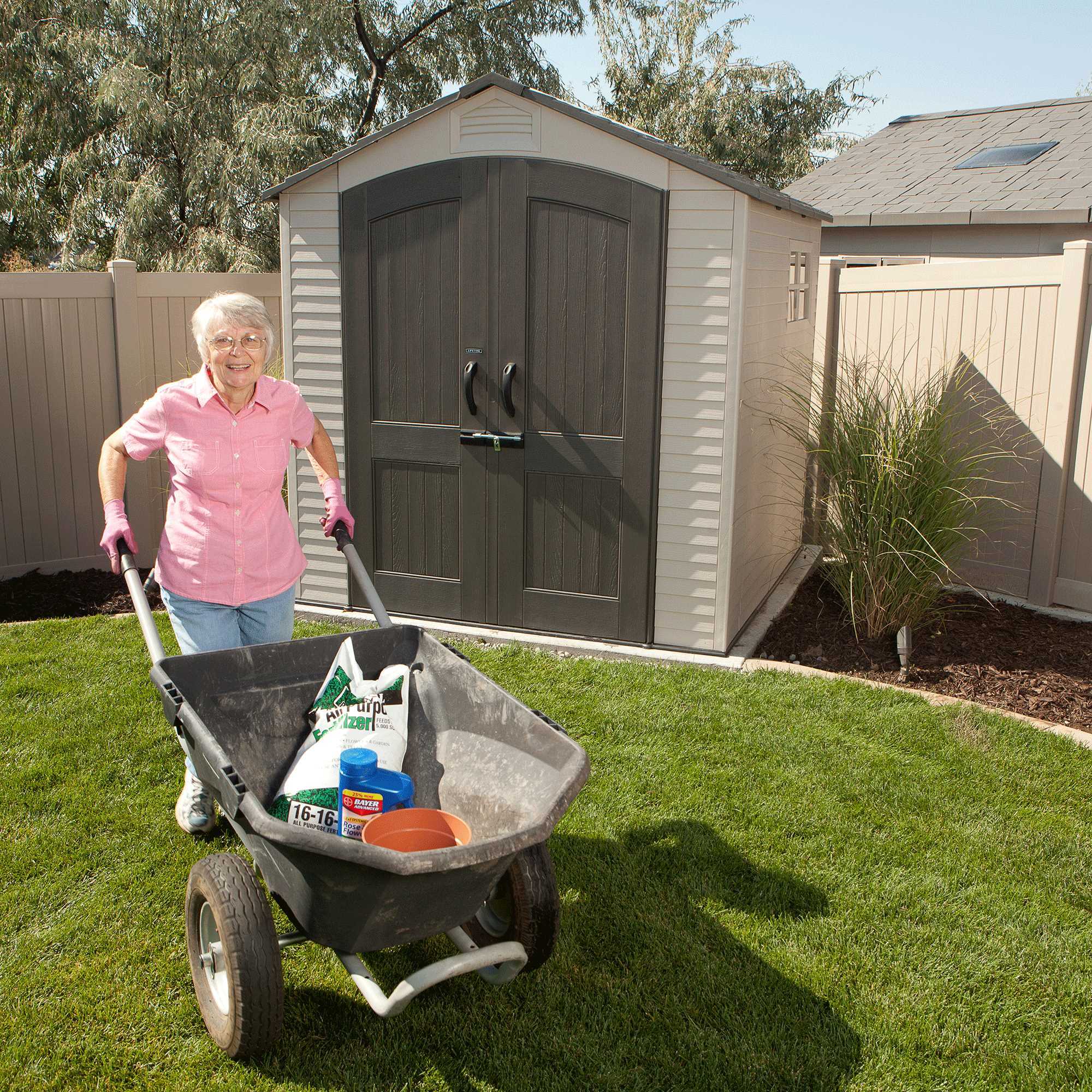 Lifetime 7 ft. x 7 ft. Outdoor Plastic Storage Shed, 60042