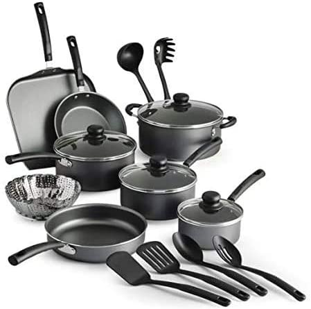 COLIBYOU 18 Piece Nonstick Pots and Pans Cookware Set Kitchen Kitchenware Cooking NEW (GRAY)