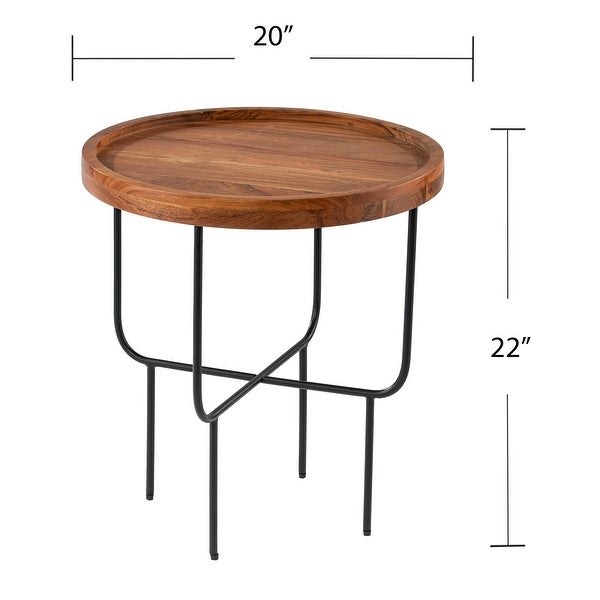 SEI Furniture Marisong Solid Acacia Wood Round Side Table