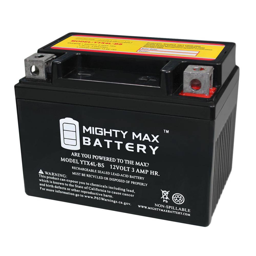 MIGHTY MAX BATTERY YTX4L-BS SLA Replacement Battery for ATV Tractor Mower 12VX4L MAX3952049