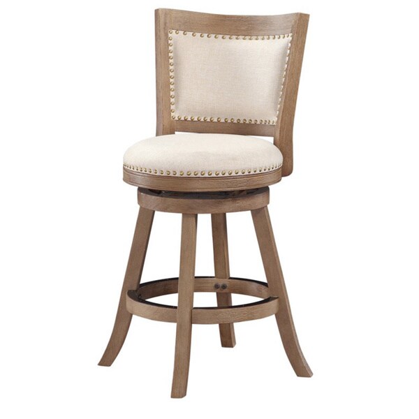 Melrose High Back Swivel Wood Counter Stool