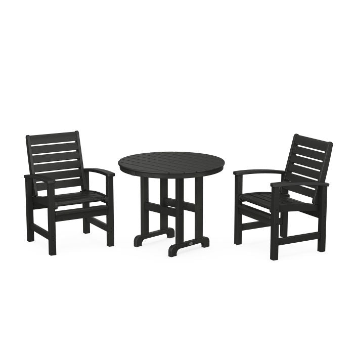 Polywood Signature 3-Piece Round Farmhouse Dining Set PWS1345-1