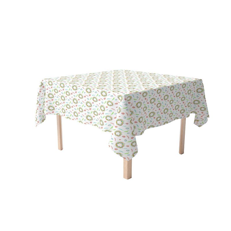 Square Tablecloth， 100% Cotton， 60x60， Colorful Spring Easter