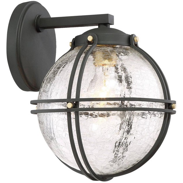 High Black And Honey Gold Outdoor Wall Light