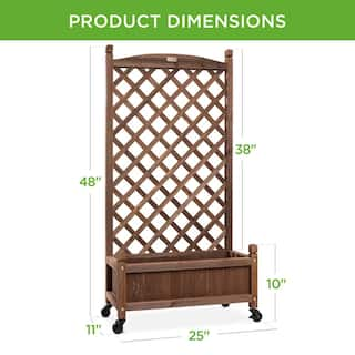 Best Choice Products 48 in. Wood Planter Box and Diamond Lattice Trellis (2-Pack) SKY5842