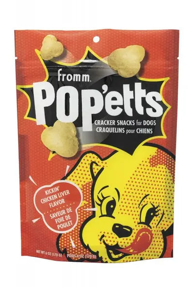 Fromm Pop'etts Kickin' Chicken Liver Flavor Cracker Snacks For Dogs;