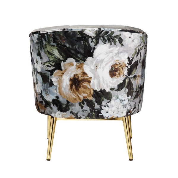 ACME Colla Accent Chair in Gray Velvet and Gold