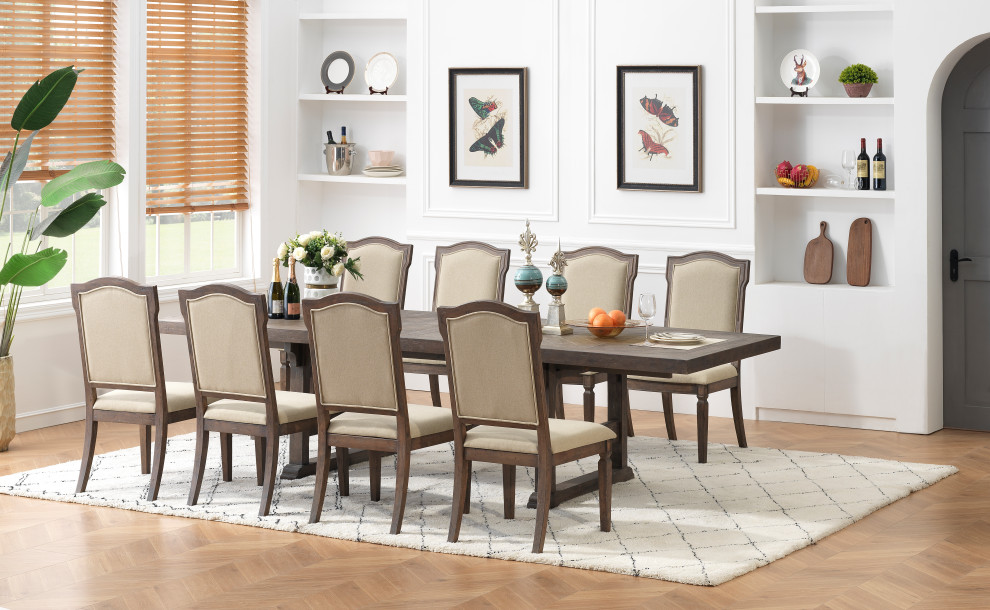 Sussex Russet Brown Upholstered Dining Side Chairs  Set of 2   Transitional   Dining Chairs   by Coast to Coast Imports  LLC  Houzz