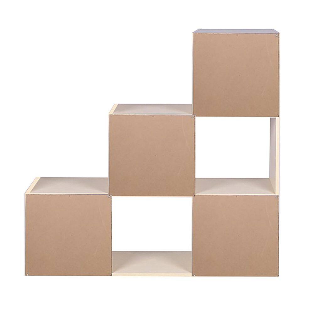 Home Basics Open and Enclosed Tiered 6 MDF Cube Organizer Oak HDC95103