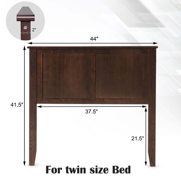 Gymax Twin Wood Headboard Flat Panel Pre-drilled Holes Height - - 36083999