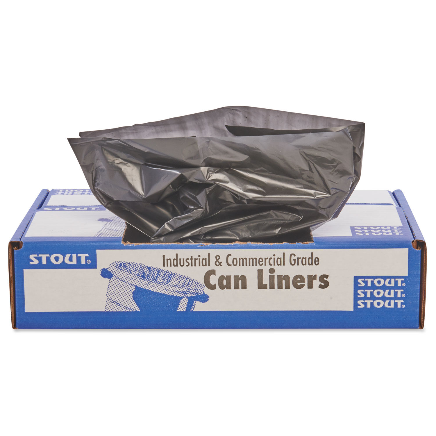 Total Recycled Content Plastic Trash Bags by Stoutandreg; by Envisionandtrade; STOT4048B15