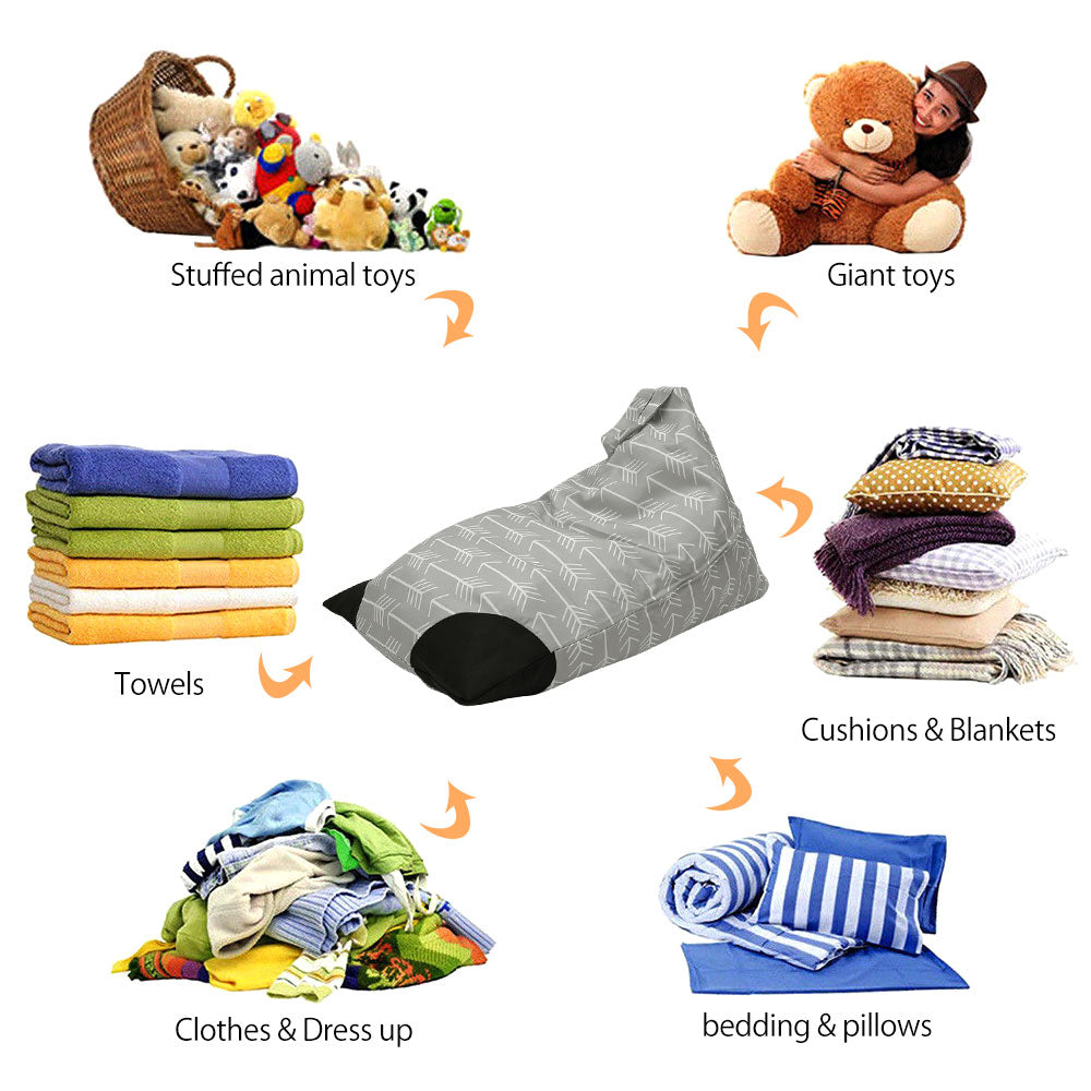 NKTIER Toys Storage Stuffed Bean Bag Bean Cover Animal Kids Soft Seat Organiser