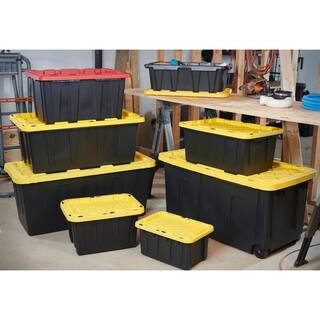 HDX 14 Gal. Tough Storage Tote in Black with Yellow Lid SW111