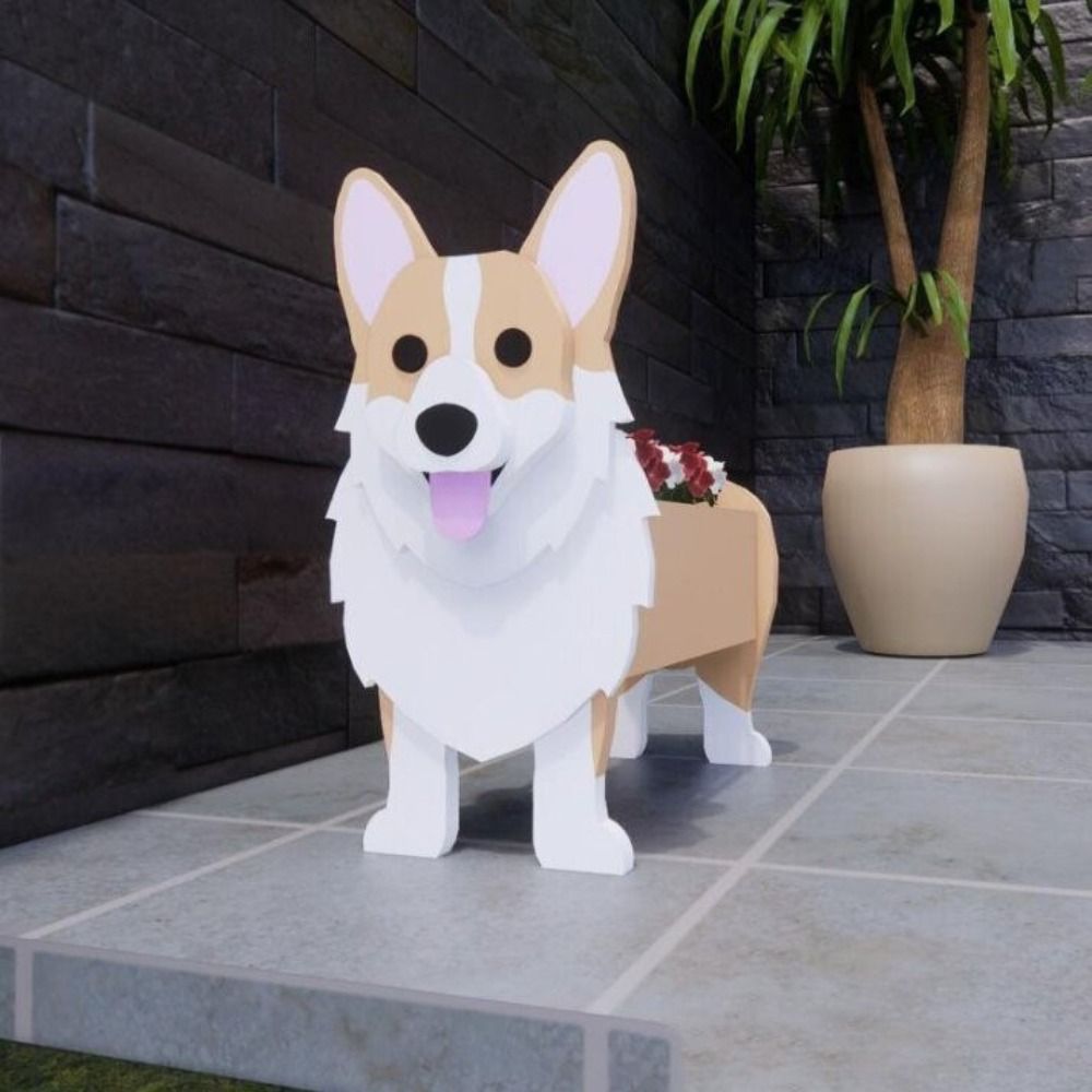 Cartoon Garden Animal Shaped Box PVC Dog Planter Pot Succulent Planter Flower Pot Plant Pots 2