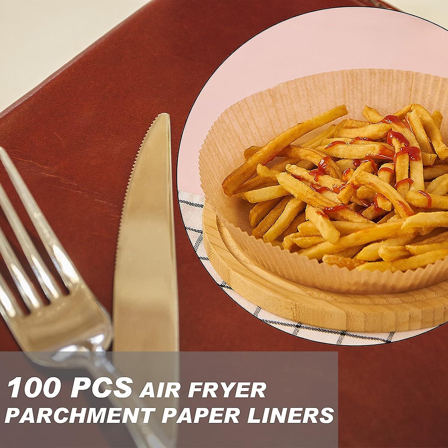 Air Fryer Disposable Paper Liner， 100pcs Non-stick Disposable Air Fryer Liners， 6.5