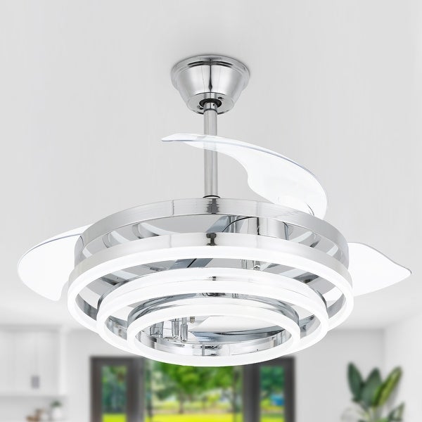 Oaks Aura 42in. LED DIY Shape Retractable Modern Ceiling Fan With Lights， 6-Speed Latest DC Motor Remote Control Ceiling Fan Shopping - The Best Deals on Ceiling Fans | 40086411