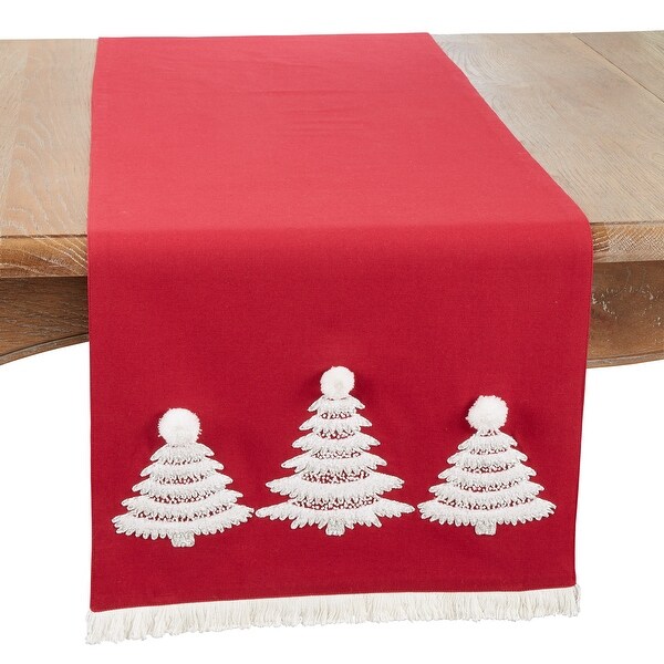 Whimsical Winter Christmas Trees Table Runner