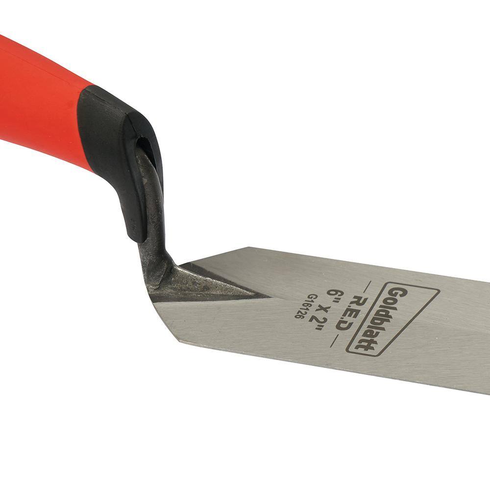 Goldblatt RED SINCE 1885 6 in. x 2 in. Pro Margin Trowel (1-Piece) G16126