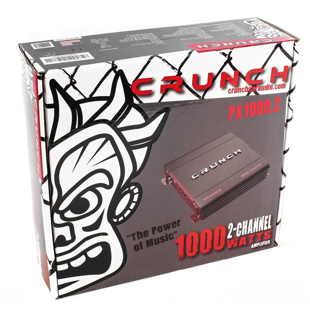 Crunch 2 Channel 1000-Watt Amp A/B Class Car Audio Stereo Amplifier PX-1000.2 PX-1000.2