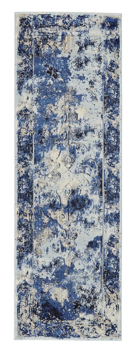 Carini Blue and Ivory Rug by BD Fine