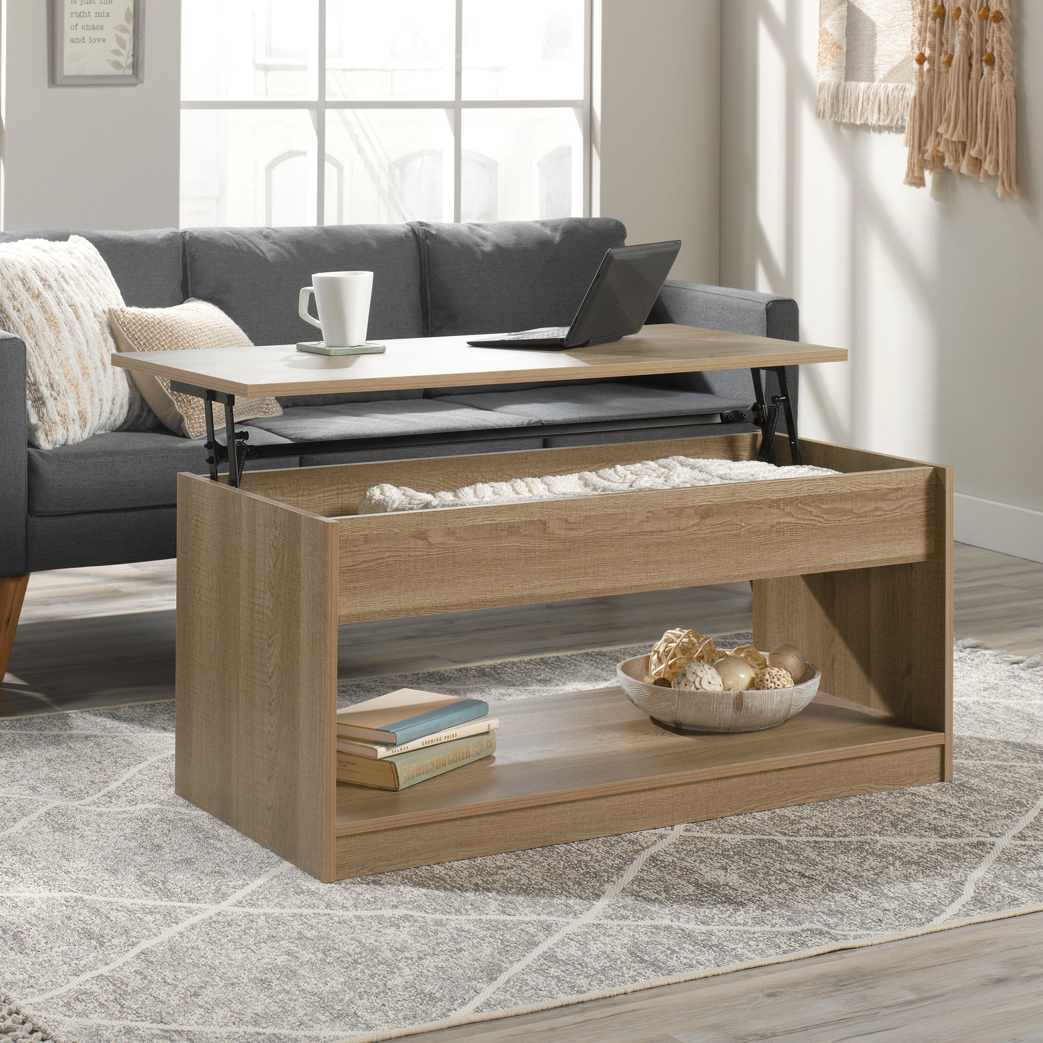 Sauder Beginnings Lift Top Coffee Table, Summer Oak Finish