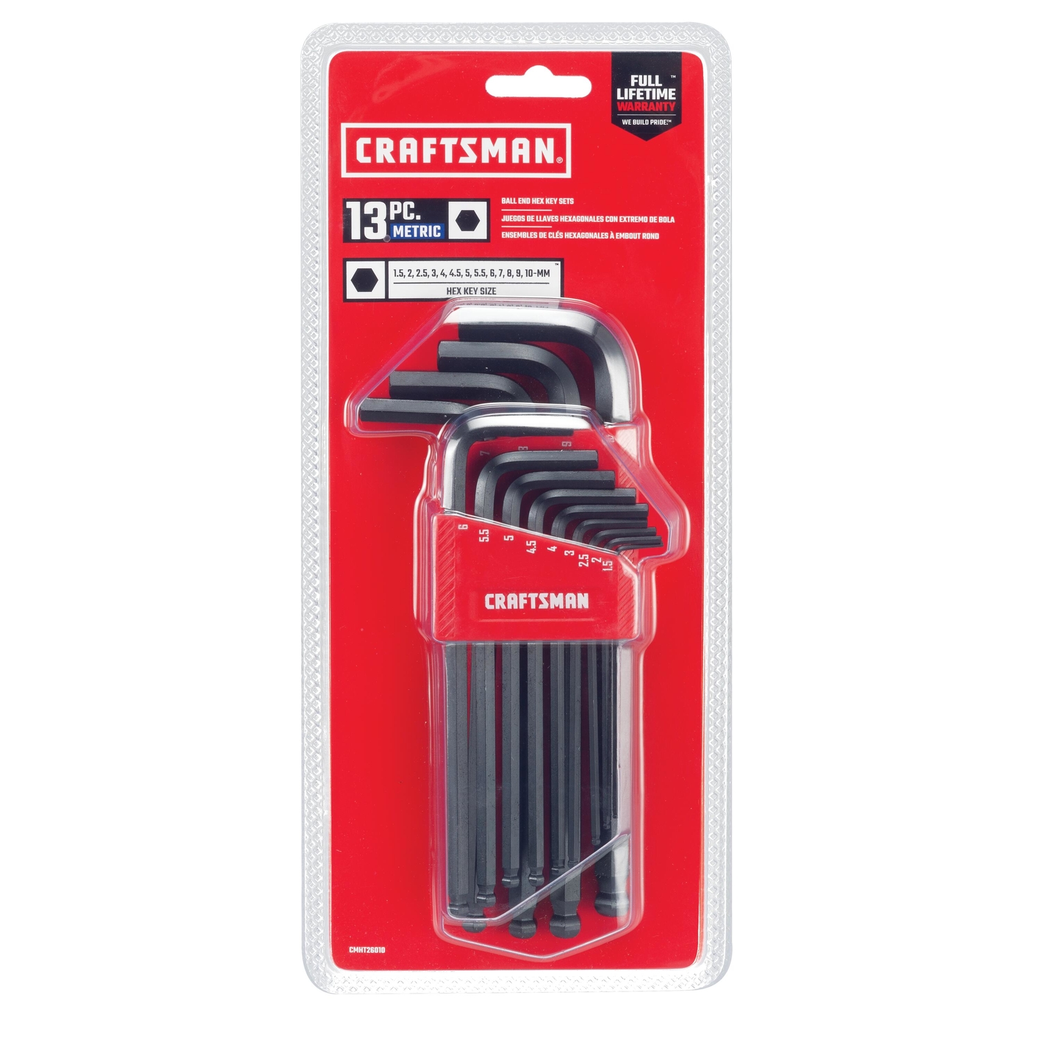 Craftsman Assorted Metric Long and Short Arm Ball End Hex Key Set 13 pc