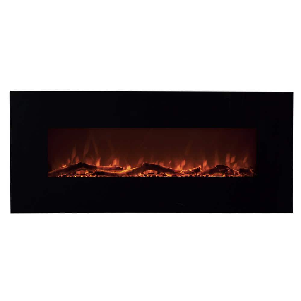 EdenBranch 50 in LED WallMounted Electric Fireplace with Log Wood Effect