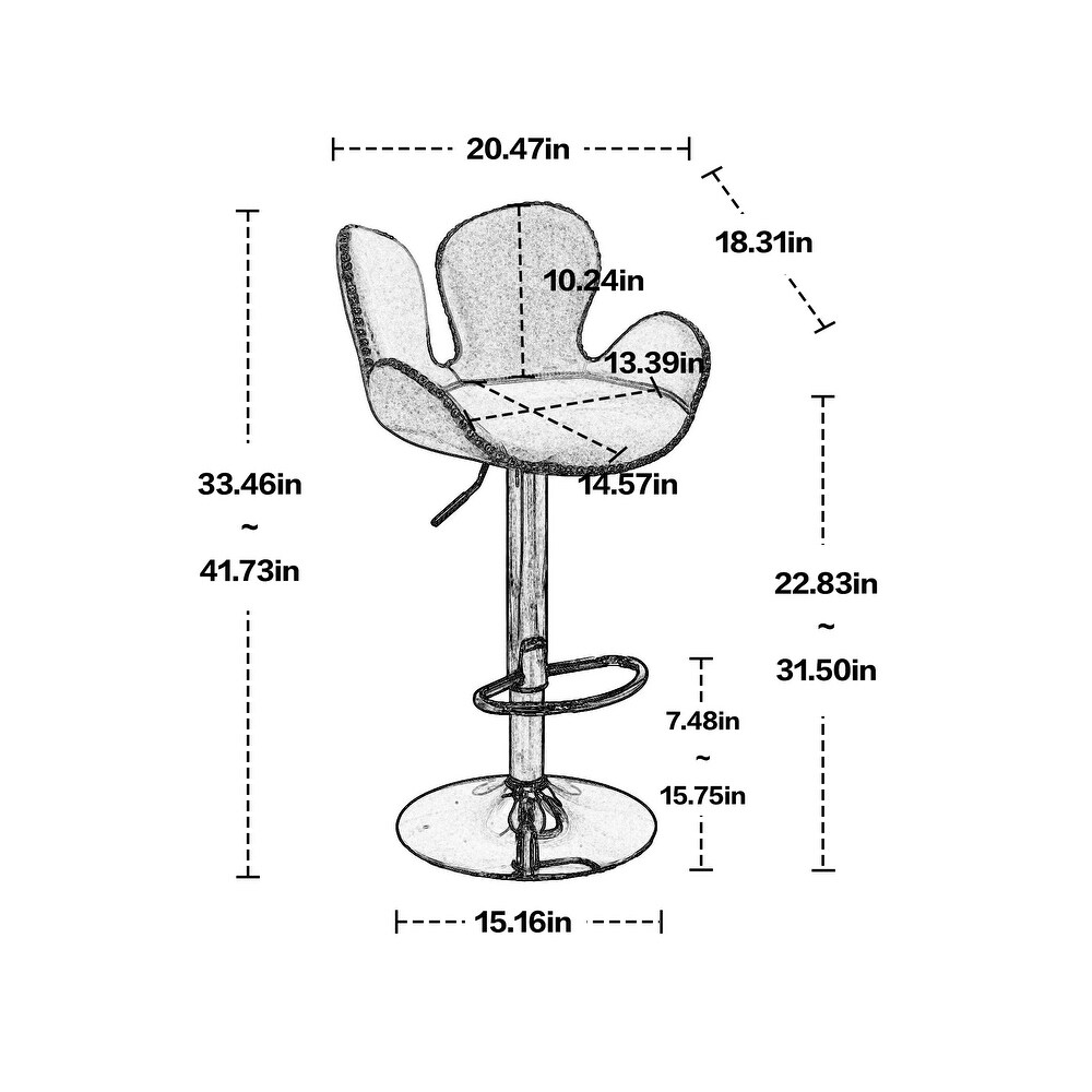 Swivel Bar Stools Set of 2 Adjustable Counter Height Chairs