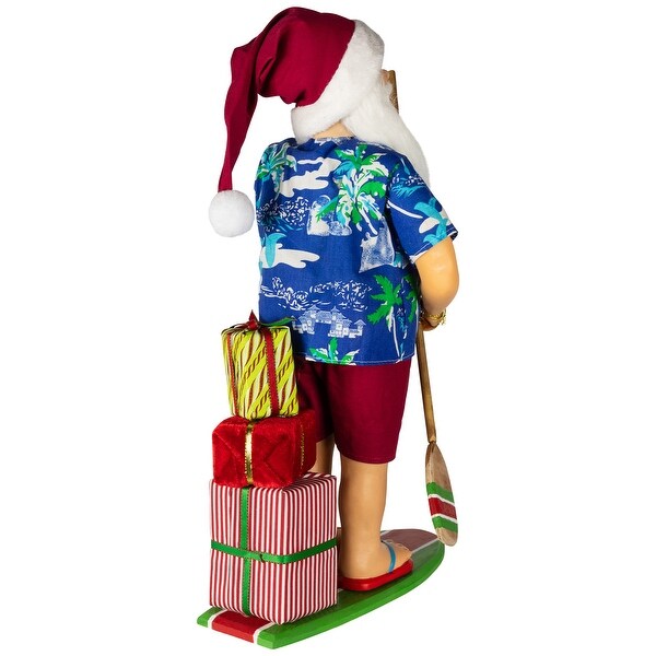 Santa on a Paddle Board Christmas Figure