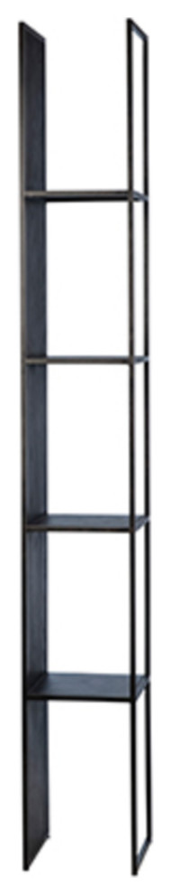 Narrow Modern Ebony  ampIron Bookcase   Industrial   Bookcases   by Design Mix Furniture  Houzz