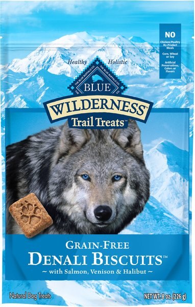 Blue Buffalo Wilderness Grain-Free Denali Biscuits with Wild Salmon， Venison and Halibut Dog Treats