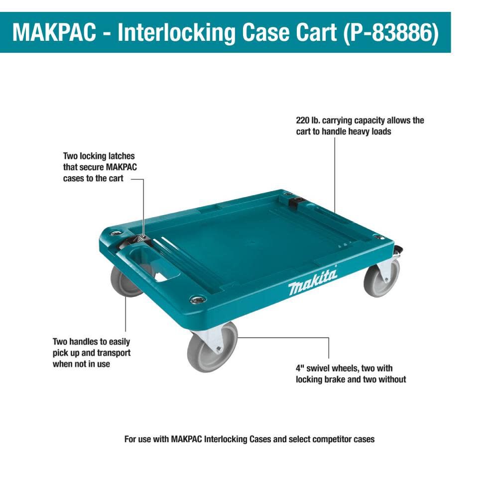 Makita MAKPAC Interlocking Case Cart P-83886 from Makita