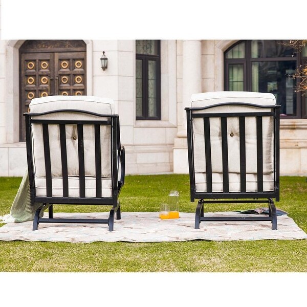 PATIO FESTIVAL 2Piece Outdoor Rocking Motion Chair Set with Cushions