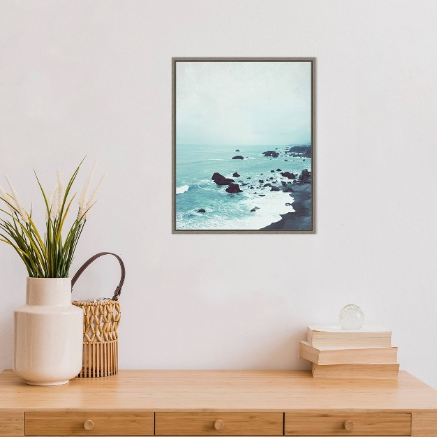 X 20 quot Dusk At The Sea By Lupen Grainne Framed Canvas Wall Art Amanti Art