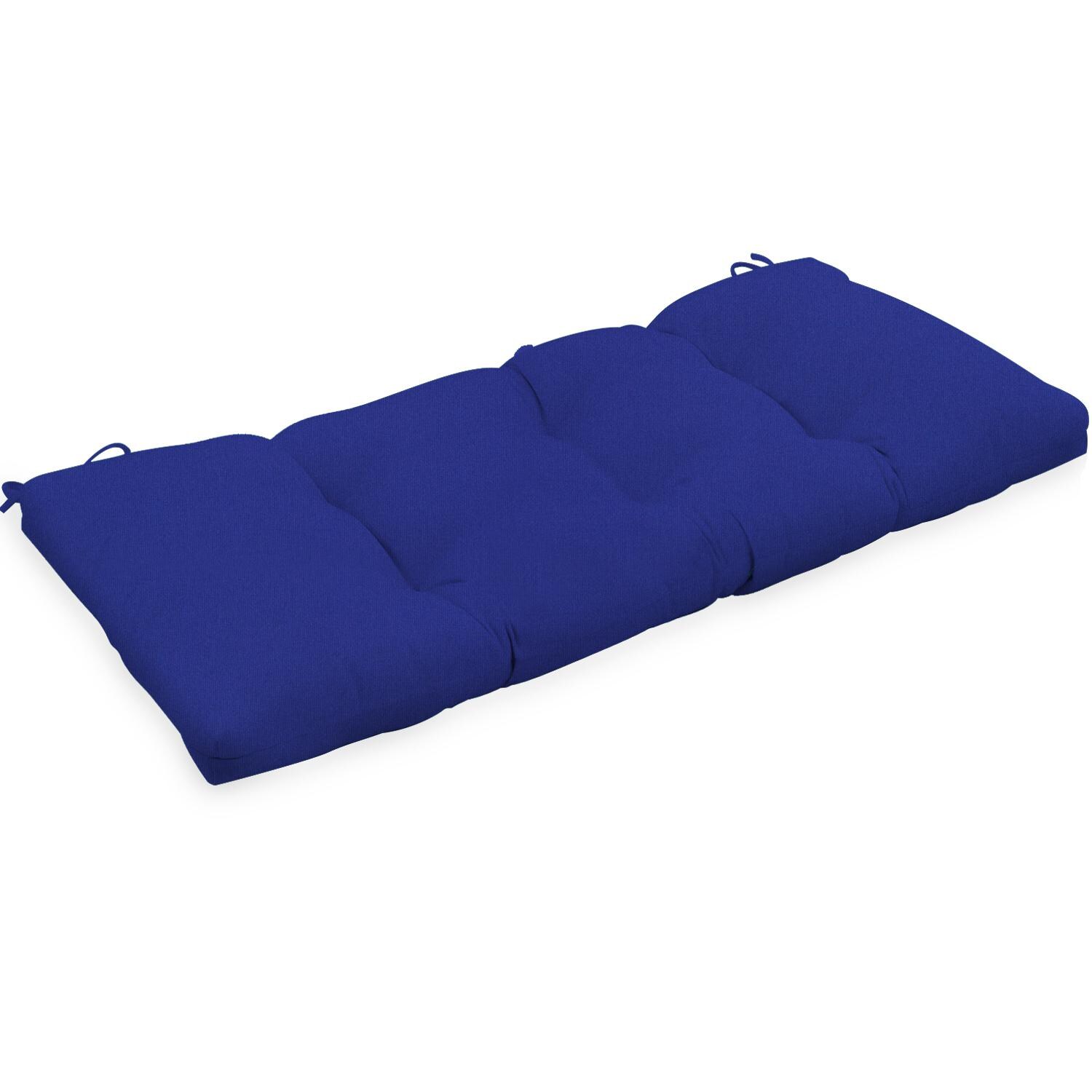 Sunbrella Canvas True Blue Large Outdoor Replacement Bench Cushion By Signature