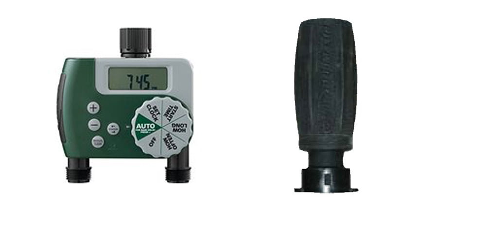 Orbit 2 Port Digital Hose Watering Timer and 3-in-1 Drip Faucet Adapter